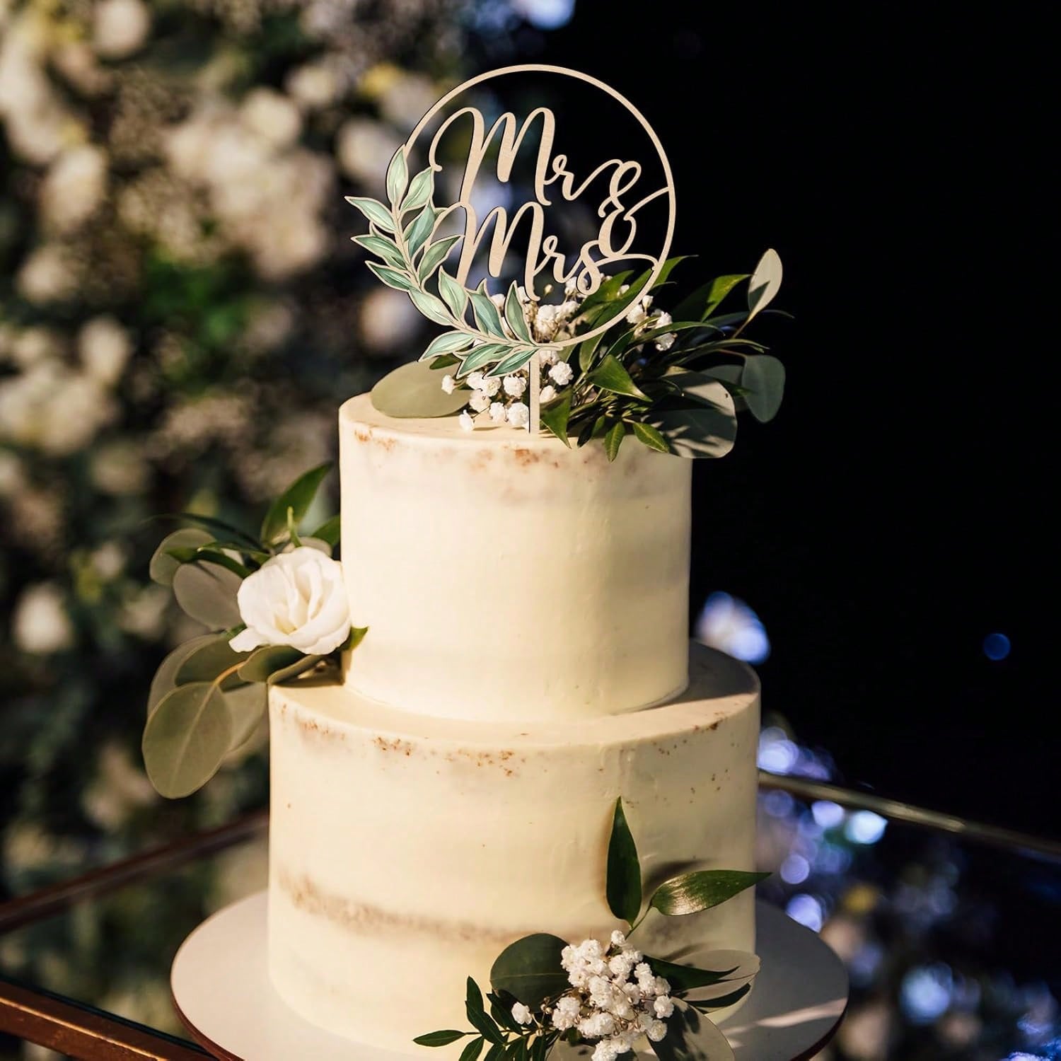 Wedding Supply Rentals - 3pcs Wooden Mr & Mrs Cake