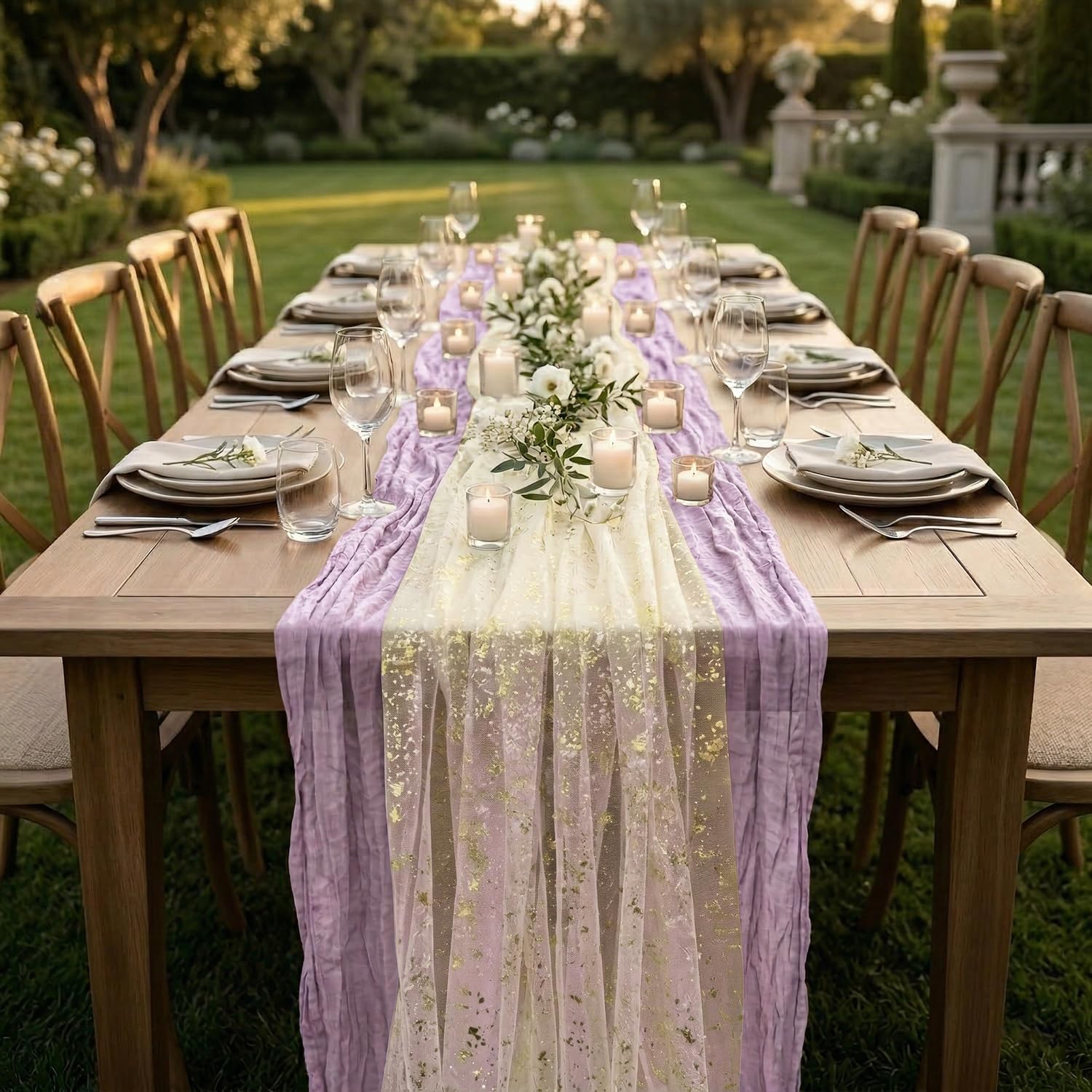 2Pack Cheesecloth Table Runner - đánh giá và giá Wedding Supply Rentals