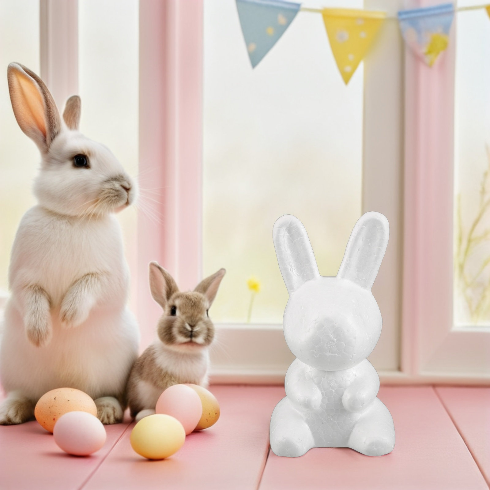 3Pcs White Foam Bunny DIY Scul - đánh giá và giá Wedding Supply Decor