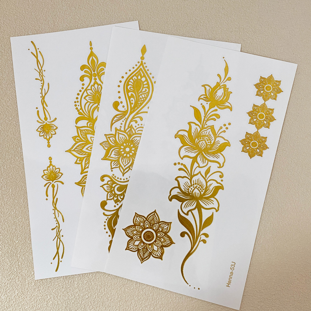 1pc Metallic Flower Tattoo Sti - đánh giá và giá Wedding Sutra