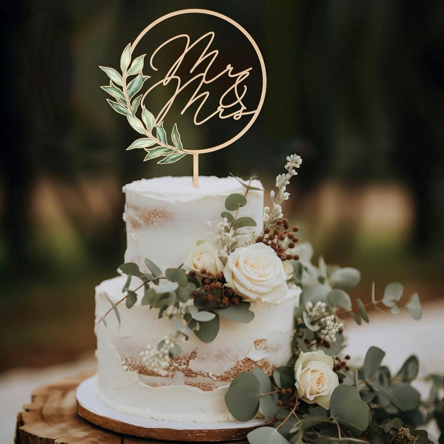 3pcs Wooden Mr & Mrs Cake Topp - đánh giá và giá Wedding Supply Rentals
